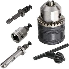 1set 1.5-13mm Converter 1/2 20UNF Key Drill Chuck Thread Quick Change Adapter SDS 1/4 Impact Driver Wrench Bit Connecting Rod Hex(Chuck Hex Adapter)