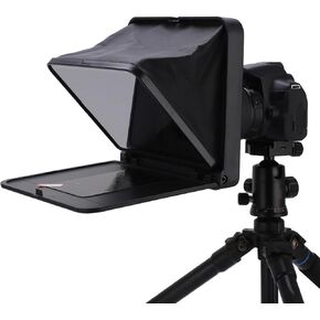 TC7 Foldable Portable Teleprompter with Remote Control, Suitable for Online Teaching Teleprompter, Black Plastic Material