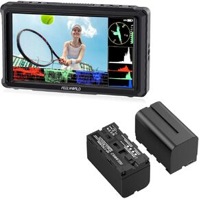 FEELWORLD FW568 PRO Camera Monitor with 2 Pack F750 4400mAh Battery