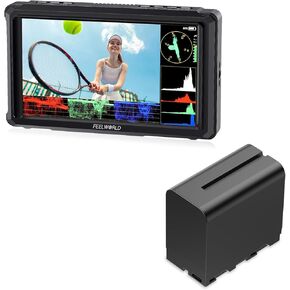 FEELWORLD FW568 PRO Camera Monitor with F970 6600mAh Battery