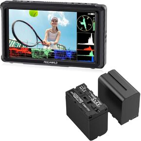FEELWORLD FW568 PRO Camera Monitor with 2 Pack F970 6600mAh Battery