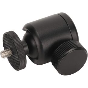 Camera Hot Shoe Mount, Aluminum Alloy 360 Degree Rotatable Mini Ball Head Mount 3/8in Thread for Tripod