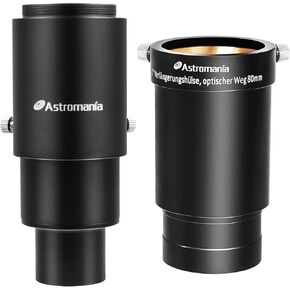 Astromania 2-Inch Eyepiece Extension Tube Adapter 80mm - Bundle with - Extendable Camera Adapter for Telescope