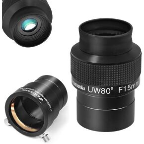 Astromania 2-Inch Telescope Eyepiece Extension Tube Adapter - Bundle with - Telescope 80 Degree Eyepiece 2 inch 15mm