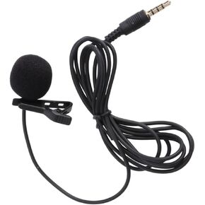Mini Metal Portable Clip Lavalier Condenser Mic for Mobile Phones Laptops Cameras Black Clip Noise Reduction Windscreen for Interviews Video Calls