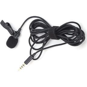 Matybobe Portable Wired Lavalier Microphone On Lapel Lav Mic Mini NoiseReducing Broadcasting Black Metal Plug 3.5mm