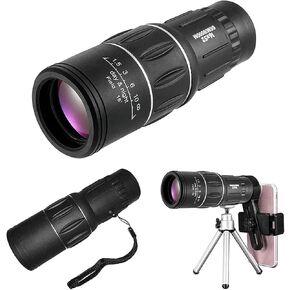 أحادي 16 × 52 تلسكوب أحادي الطاقة عالي الطاقة مضغوطة محمولة التلسكوب أحادي العين مع ترايبود محول الهواتف الذكية لمشاهدة الطيور
