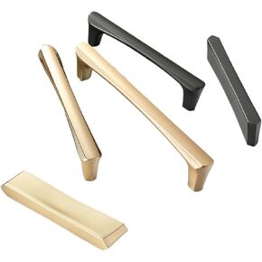 Cabinet Handles Brass Red Yellow Bronze Pulls and Knobs Drawer Hardware Furniture Door Cabinet Door Pulls 2Pcs(Matte Gold 6103-128)