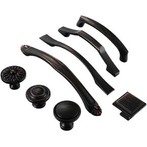 Zinc Alloy Black Bronze Cabinet Handles American Style Kitchen Cupboard Door Pulls Furniture Handle Drawer Knobs Hardware 2Pcs(936-128mm)
