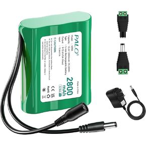 Rechargeable 12V 2800mAh Lithium ion Battery Pack with Charger & DC5521 Connector Compatible with 12V Devices丨 RC Car丨CCTV Camera丨Electronic Organ丨Bike-Light丨DIY Project丨Radio丨 Fishing Light丨LED Strip