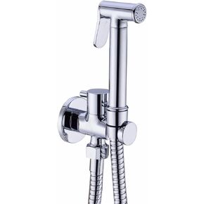X ChromeSprayer Cylindrical Hand Shower Tap Single Cold Water Toilet Sprayer with Hose and Bracket Holder, for Personal Hygiene Or Pet Bath