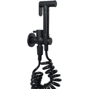 BlackSprayer Single Cold Water Brass Handheld Bathroom Shower Toilet Sprayer Wall MountedSprayer with Spring Hose, for Feminine Hygiene, Watering Flower