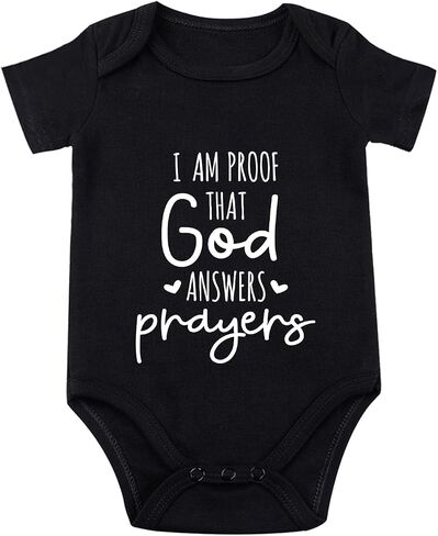 I Am Proof That God Answers Prayers Baby Bodysuit Baby Religious Bodysuit Blessing Babies Clothing in Saudi Arabia