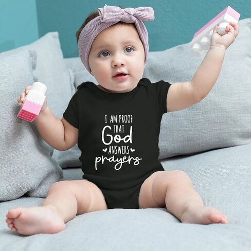 I Am Proof That God Answers Prayers Baby Bodysuit Baby Religious Bodysuit Blessing Babies Clothing in Saudi Arabia