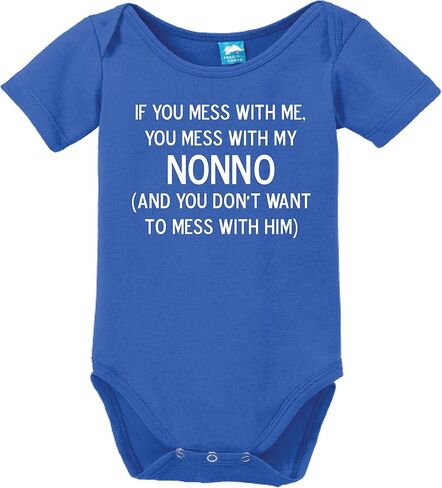 Sod Uniforms Mess with Me Mess with Nonno Printed Infant Bodysuit Baby Romper in Kuwait