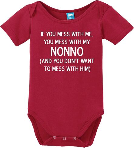 Sod Uniforms Mess with Me Mess with Nonno Printed Infant Bodysuit Baby Romper in Kuwait