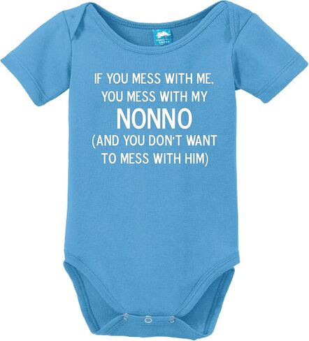 Sod Uniforms Mess with Me Mess with Nonno Printed Infant Bodysuit Baby Romper in Kuwait