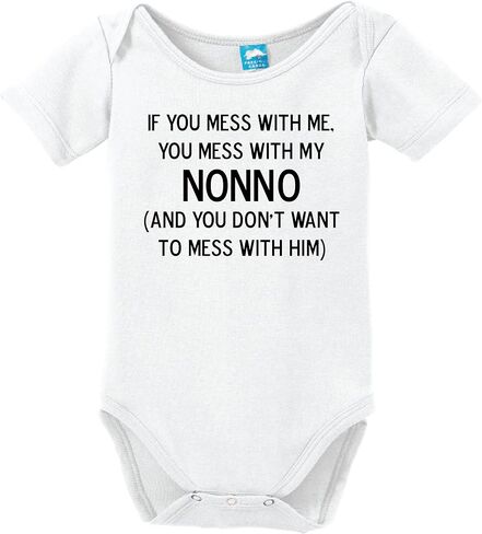 Sod Uniforms Mess with Me Mess with Nonno Printed Infant Bodysuit Baby Romper in Kuwait