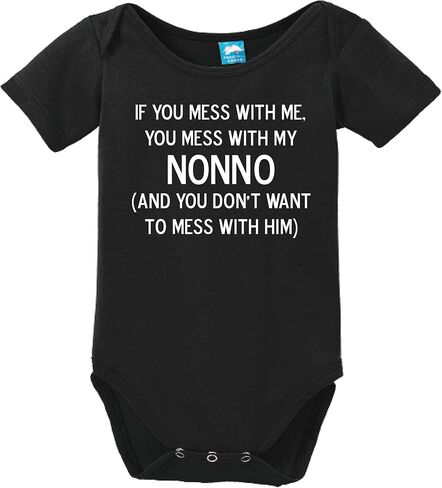 Sod Uniforms Mess with Me Mess with Nonno Printed Infant Bodysuit Baby Romper in Kuwait