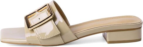 Women's Slide Heeled Sandals Opened Square Toe Chunky Block Heel Slippers with Buckle Slip on Casual Comfortable Pumps in Saudi Arabia