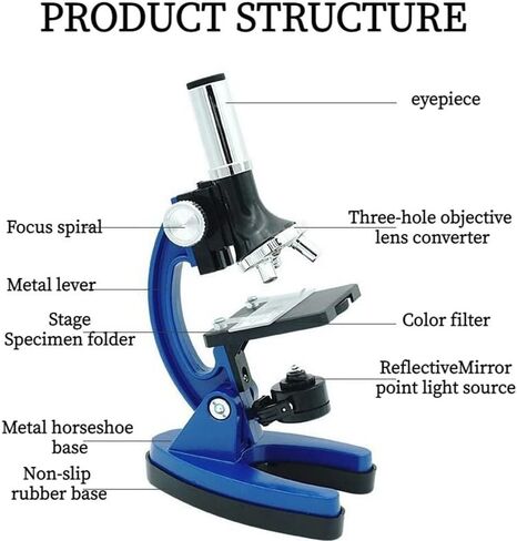 Lab Microscope Accessories 1200X HD Monocular Biological Microscope Set for Microscope Kit in Kuwait