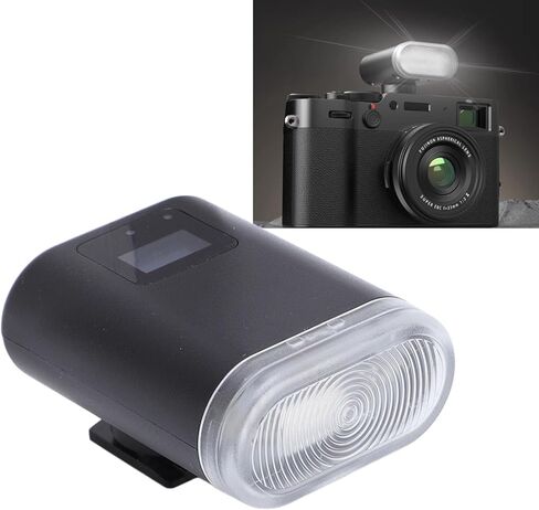 Yoidesu Universal Hot Shoe Flash Speedlite Flash 5600K 8-Level Brightness Rechargeable Camera Flash with Built in Screen for Digital Cameras (Black) in Saudi Arabia