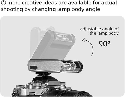 Gugxiom for YONGNUO YN6 Mini Hot Shoe Flash, GN8 Manual Flash with 4 Power Levels, 105° Rotation & 5600K Color Temp, Type C Rechargeable for DSLR Mirrorless Cameras (Silver) in Saudi Arabia