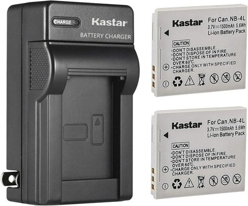 Kastar AC Wall Battery Charger Replacement for Canon Digital IXUS 130, Digital 40, Digital 50, PowerShot SD30, PowerShot SD40, PowerShot SD200, PowerShot SD300, PowerShot SD400 Camera in Kuwait