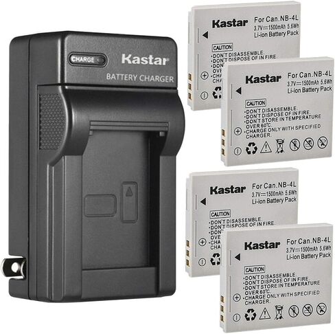 Kastar AC Wall Battery Charger Replacement for Canon Digital IXUS 130, Digital 40, Digital 50, PowerShot SD30, PowerShot SD40, PowerShot SD200, PowerShot SD300, PowerShot SD400 Camera in Kuwait