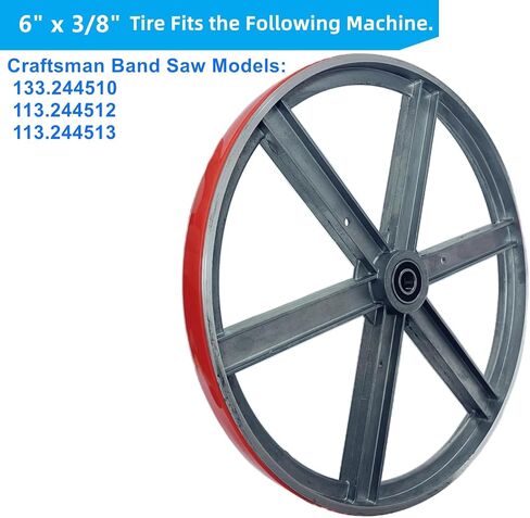 3 عبوات فرقة يوريتان شهدت إطارات 6 "بوصة × 3/8" بوصة x .095 "ملائمة لـ 3-WHEEL 10" Craftsman Band Saw Models: 133.244510 ، 113.244512 و 113.244513 in Saudi Arabia