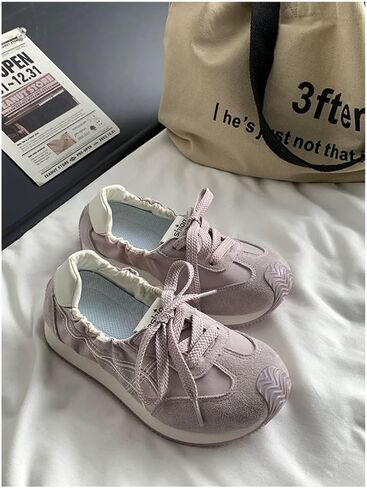 Cute Y2K Fashion Sneakers Womens Breathable Casual Walking Shoes Lightweight Low Top Lace Up Tennis Shoes in Kuwait