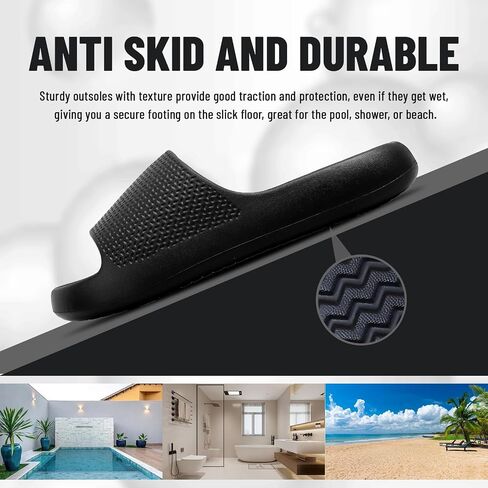 Pillow Slippers for Women and Men Non Slip Quick Drying Shower Cloud Slide Sandals Thick Sole, Non-Slip, Easy to Clean Indoor And Outdoor Slippers with Arch Support in Saudi Arabia