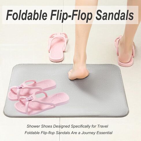 Foldable Sandals Travel Slippers Shower Shoes For Women Men-Non-Slip Quick-Dry, Portable House Shoes in Kuwait