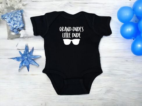 Grand-Dude's Little Dude Infant Bodysuit, Grandson or Granddaughter Newborn Gift, Baby Shower or Pregnancy Reveal Present, Valentine's or Father's Day Gift (Grand-Dude's Little Dude Bodysuit) in Kuwait