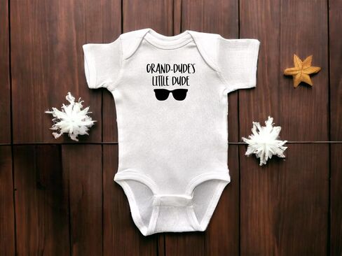 Grand-Dude's Little Dude Infant Bodysuit, Grandson or Granddaughter Newborn Gift, Baby Shower or Pregnancy Reveal Present, Valentine's or Father's Day Gift (Grand-Dude's Little Dude Bodysuit) in Kuwait