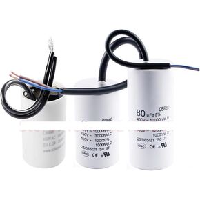 Electronic Starter Run Capacitors CBB60 450V AC Starting Capacitor 5% 2/4/5/6/8/10/12/14/15/16/18/20/25/30/40/45/70/80UF for Washing Machine(60UF)