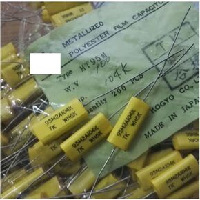 5pcs 100V 104 0.1UF 100NF Pure Copper pin axial Polyester Film Capacitor