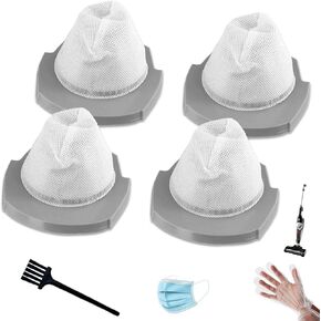 4 Pack 2610 Filter Replacement for Bissell 3-in-1 Turbo Stick Vacuum 2610 & 2611 Series, Compare to Part #1620624, Washable & Reusable HEPA Filters with Cleaning Brush