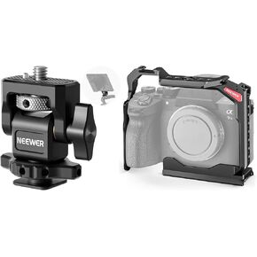 NEEWER Camera Monitor Mount with Cold Shoe, Anti Twist 1/4" Screw for 5" & 7" Field Monitor Compatible with Atomos Ninja V, Full Camera Cage Compatible with Sony a7R V/a7R IV/a7 IV/a7S III Included