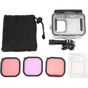 Underwater Housing Case, 45m Underwater with 3 Color Filters Diving Protective Cover for 9 10 Motion Camera