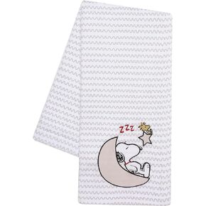 أصول أصول وقت النوم Snoopy Love Soft White/Taupe Fleece Baby Blant