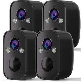 4Pack Wireless Security Cameras for Home Outdoor, 2K Battery-Powered WiFi Surveillance Indoor Camera with Color Night Vision, AI Motion Alert, 2-Way Audio, SD & Cloud Storage, No Subscription Required