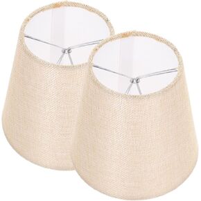 Mikinona Set of 2 Elegant Fabric Drum Lamp Shades Clip-on Bulb for Room Dining Room Bedroom Hotel Restaurant