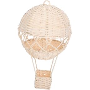 BESTOYARD Rustic Rattan Hot Air Balloon Lamp Shade Handwoven Wicker Wall Art Decor for Boy Girl Rooms Unique Natural Wicker Design Versatile Light Fixture Photo Prop for Nursery Decor