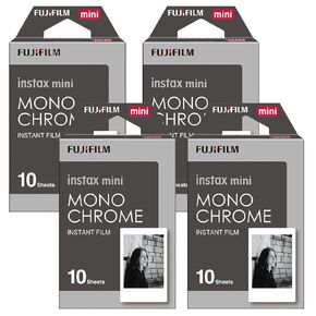 Fujifilm Instax Monochrome Film Pack Instant Print Mini Cameras 4 Pack 40 Sheets