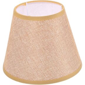 Housoutil Elegant Fabric Lamp Shade Small Brown Tabletop Drum Lamp Cover for Decorative Light