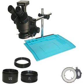 34MP Digital Video HDMI USB Microscope Camera 3.5X-90X simul-Focal Trinocular Stereo Microscope Soldering PCB Phone Repair Kit (Color : 3.5X 90X BK) (3.5X 90x Ctv0.5 Bk)