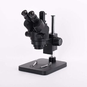 7X-45X Simul-Focal Trinocular Microscope Professional Stereo Microscope Kit WF10X/20 Eyepiece C-Mount Adapter for PCB CPU Repair (Color : Black)