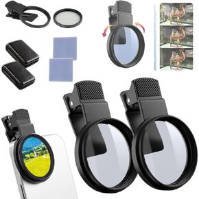 Sightfelt 52/67mm Clip-0n CPL Phone Cameralens Kit ، مرشح مستقطب دائري متوافق مع هواتف MostCell ، Polariscope for iPhone ، يقلل من الوهج ويعزز الألوان (52 مم ، 1set)