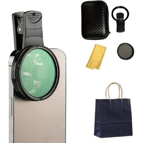 52mm Clip-On Cpl Phone Cameralens Filter Kit, Circular Polarizer Polarizing Filter Compatible with Mostcell Phones, Allalonga Camera Lens, Smartphones Portable Polarizer Camera Len(1)